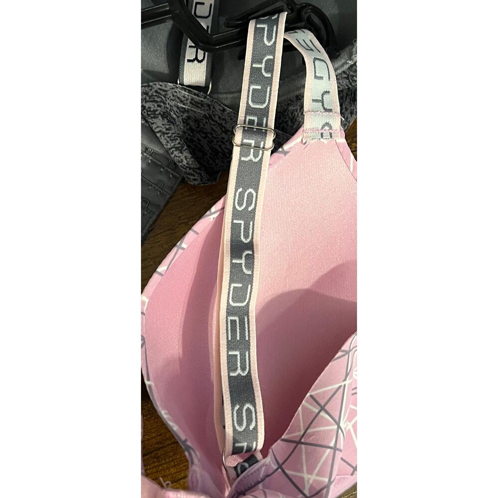 Spyder 2-Pack Laser-Cut Push-Up Bras Pink & Heather Grey Everyday Athletic 38C - Picture 6 of 13